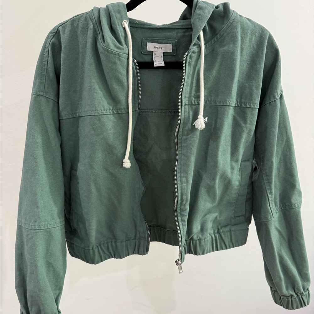 Forever 21 Green Hooded Jacket